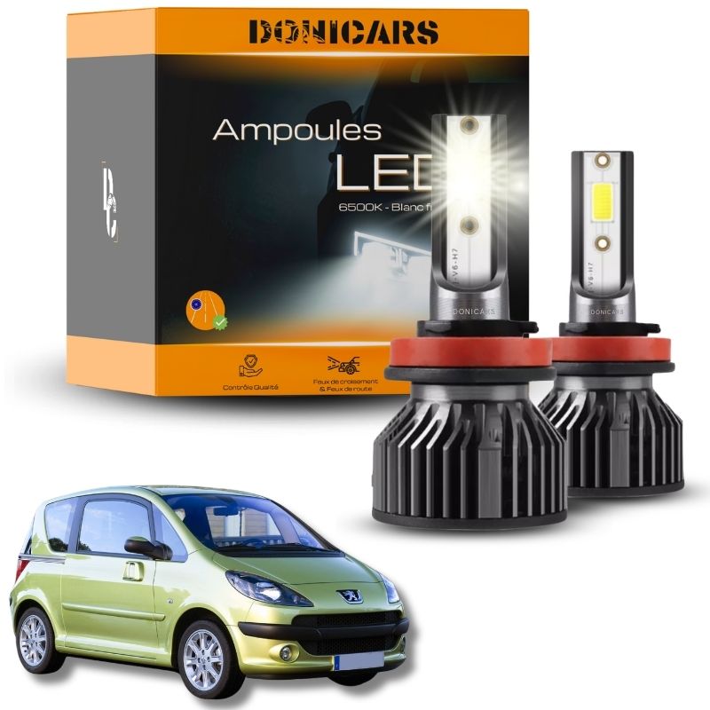 Pack Ampoules LED H4 Peugeot 1007 (2005 à 2009)  - Kit LED Donicars