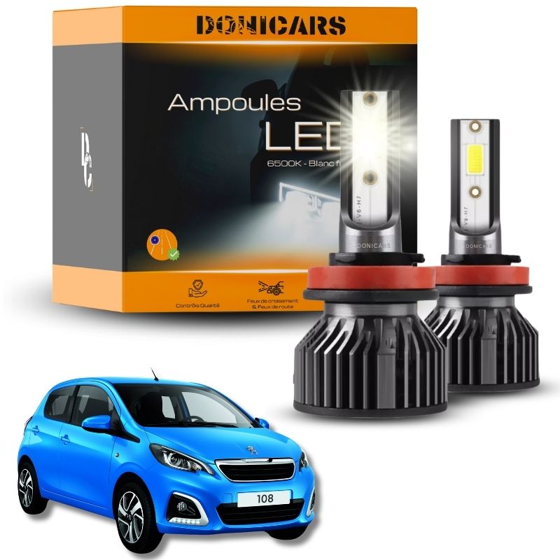 Pack Ampoules LED H4 Peugeot 108 (2014 à 2021)  - Kit LED Donicars