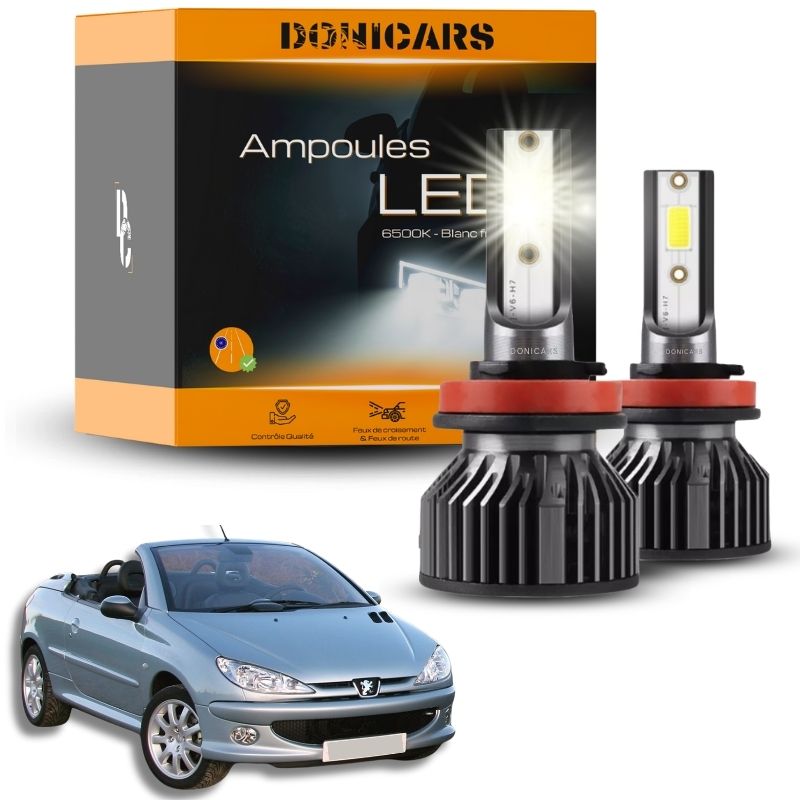 Pack Ampoules LED H7 Peugeot 206 CC (2000 à 2007)  - Kit LED Donicars