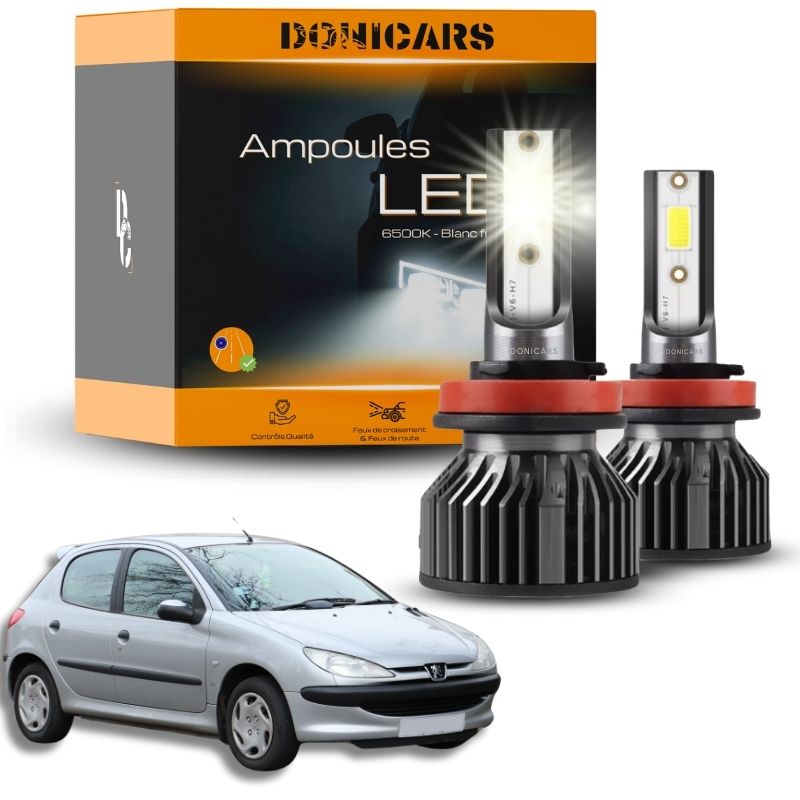 Pack Ampoules LED H7 Peugeot 206 (1998 à 2009)  - Kit LED Donicars