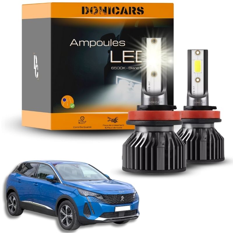 Pack Ampoules LED H7 Peugeot 3008 II (2016 à 2023)  - Kit LED Feux de croisement Donicars