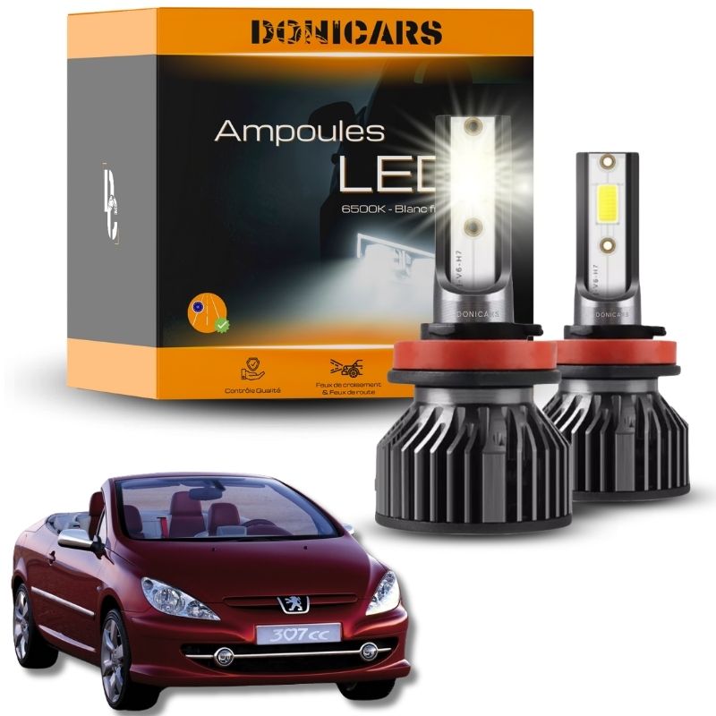 Pack Ampoules LED H7 Peugeot 307 CC (2004 à 2009)  - Kit LED Donicars