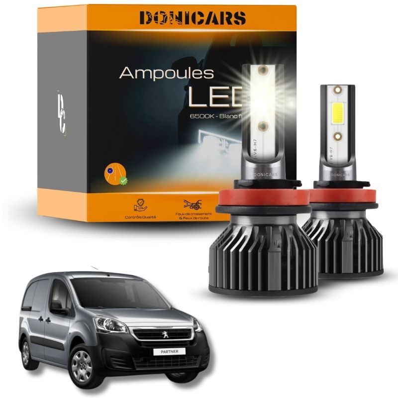 Pack Ampoules LED H4 Peugeot Partner II (2008 à 2018)  - Kit LED Donicars