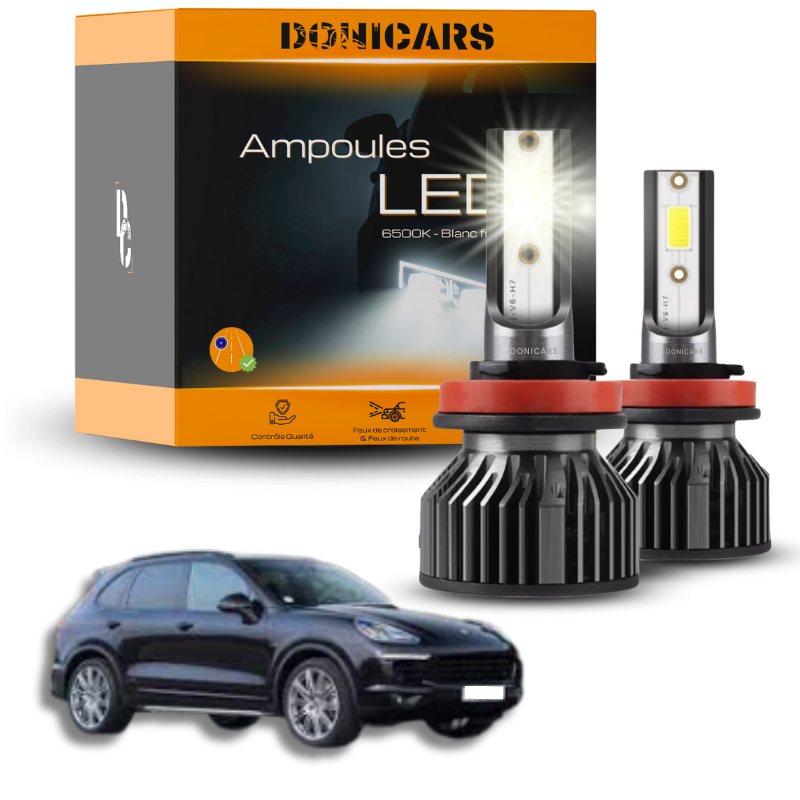 Pack Ampoules LED H7 Porsche Cayenne 2 (958) (2010 à 2018)  - Pour Feux Lenticulaires Donicars