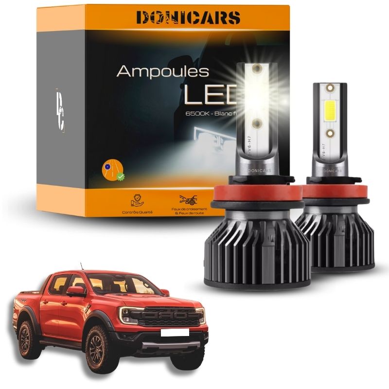 Pack Ampoules LED H11 Ford Ranger 3 (2013 à 2022) - Kit LED Feux de croisement Donicars