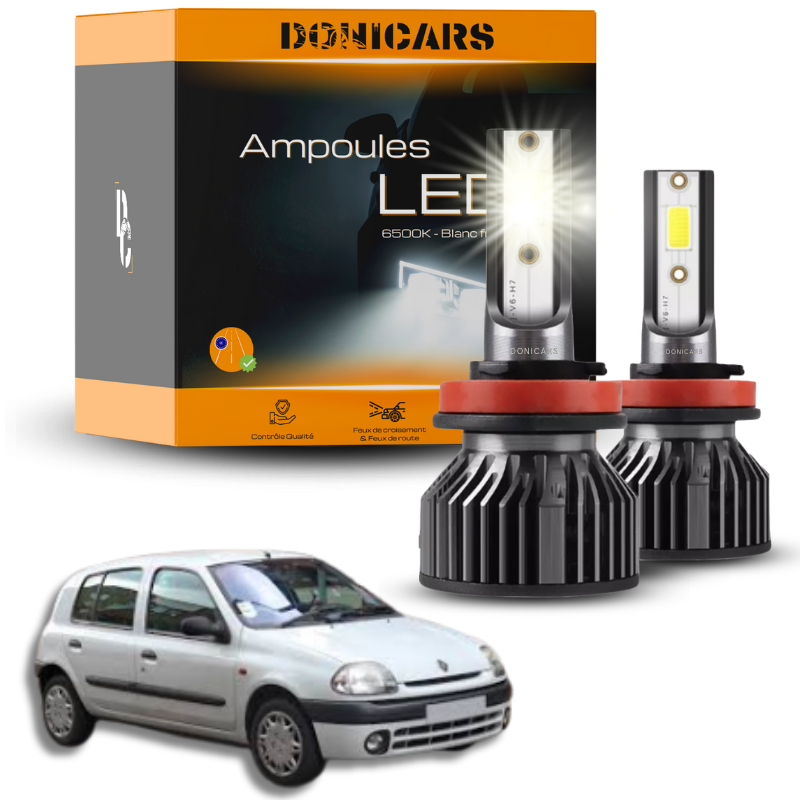 Pack Ampoules LED H4 Renault Clio 2 phase 1 (1998 à 2001)  - Kit LED Donicars