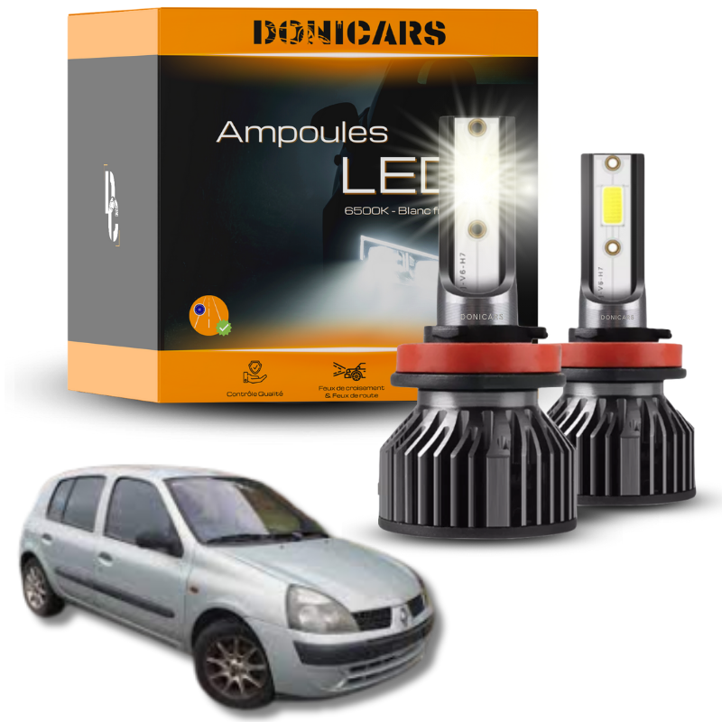 Pack Ampoules LED H7 Renault Clio 2 phase 2 (2001 à 2004)  - Kit LED Donicars