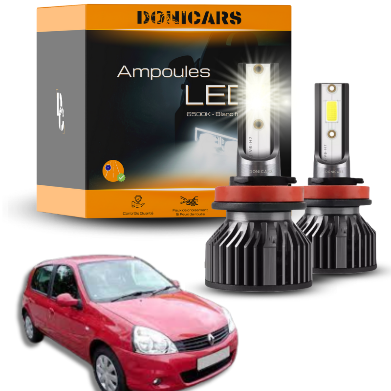 Pack Ampoules LED H7 Renault Clio 2 phase 3 (2004 à 2012)  - Kit LED Donicars