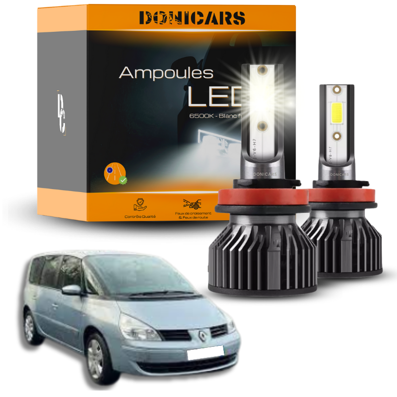Pack Ampoules LED H7 Renault Espace 4 (2002 à 2014)  - Kit LED Donicars