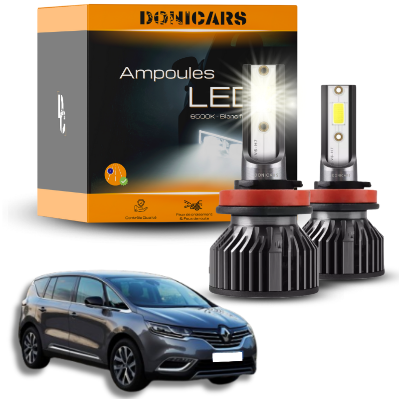 Pack Ampoules LED H7 Renault Espace 5 (2015 à 2023)  - Kit LED Donicars
