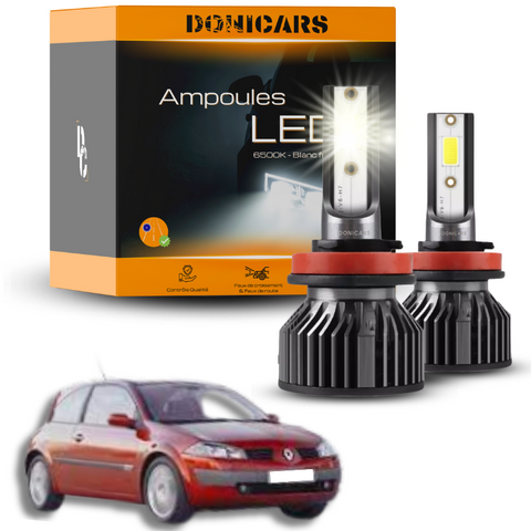Pack Ampoules LED H7 Renault Megane 2 (2002 à 2009)  - Kit LED Donicars