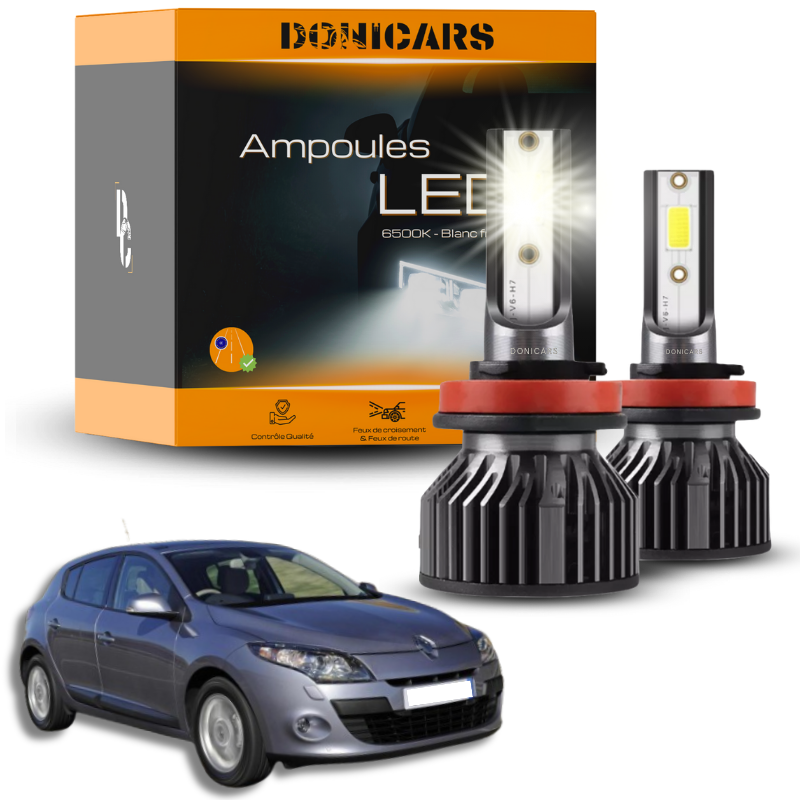 Pack Ampoules LED H7 Renault Megane 3 (2008 à 2016)  - Kit LED Donicars