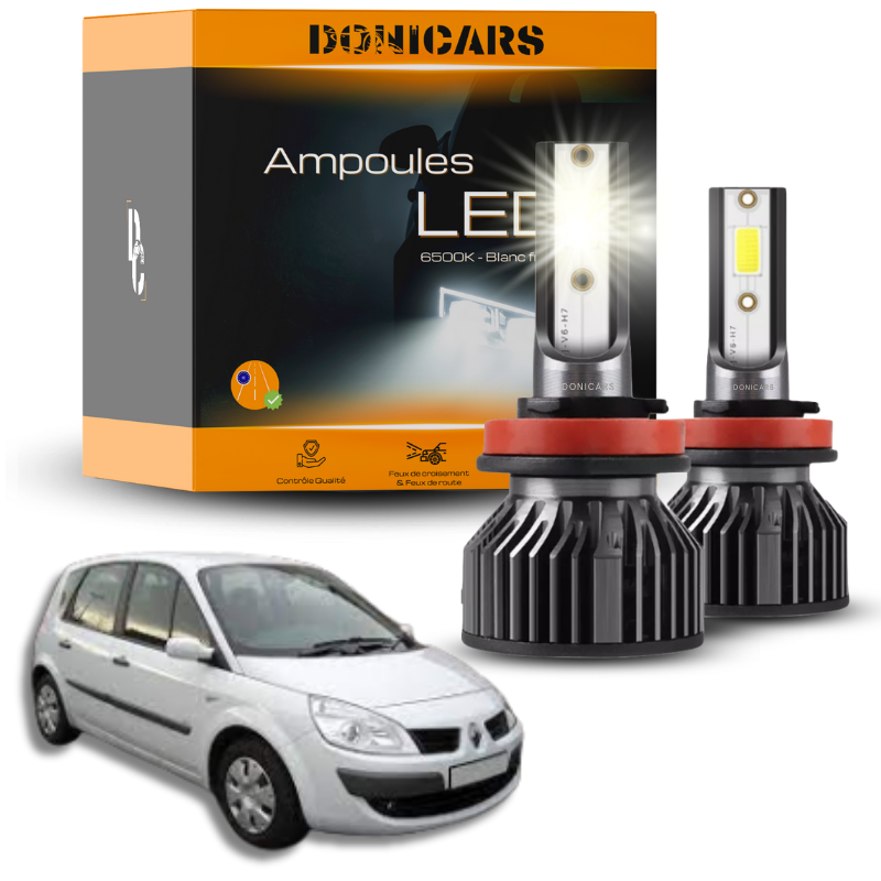 Pack Ampoules LED H7 Renault Scenic 2 (2003 à 2009)  - Kit LED Donicars