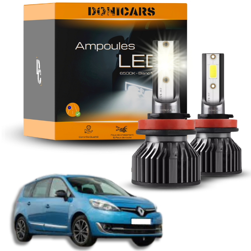 Pack Ampoules LED H7 Renault Scenic 3 (2009 à 2016)  - Kit LED Donicars