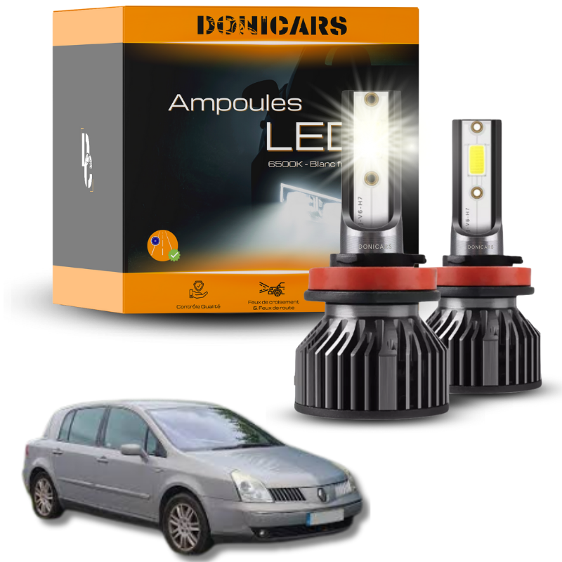 Pack Ampoules LED H7 Renault Vel Satis (2002 à 2009)  - Kit LED Donicars