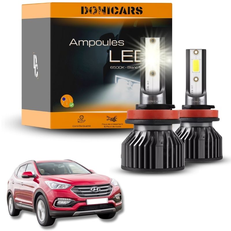 Pack Ampoules LED H7 Hyundai Santa Fe 3 (2012 à 2018) - Kit LED Donicars