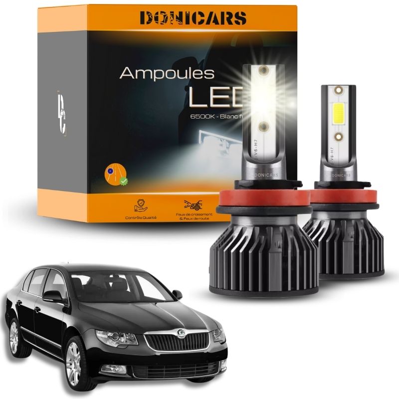 Pack Ampoules LED H7 Skoda Superb 2 (2008 à 2015)  - Kit LED Donicars