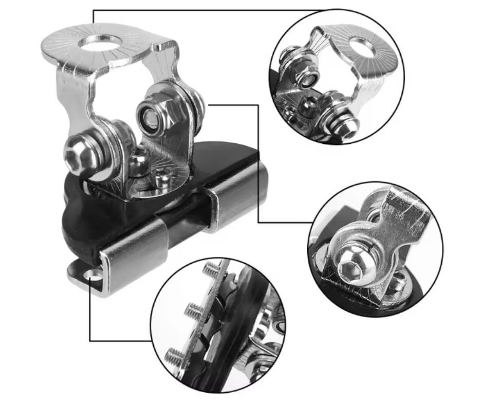 Kit de 2 Supports de Montage Rotatifs pour Feux LED – Fixation Capot/Pilier A Donicars