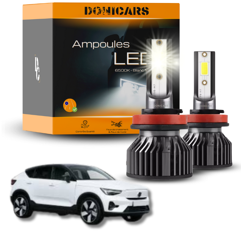 Pack Ampoules LED H7 Volvo C40 Recharge (2021 à 2023)  - Kit LED Donicars