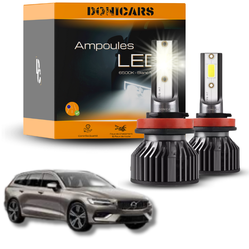 Pack Ampoules LED H7 Volvo V60 II (2018 à 2023)  - Kit LED Donicars