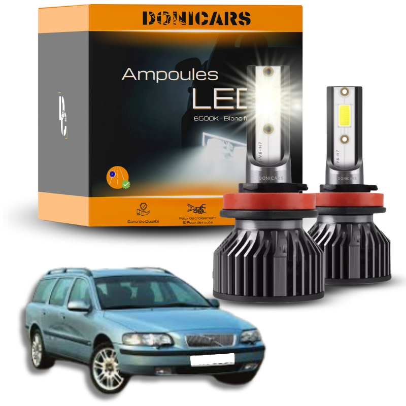 Pack Ampoules LED H7 Volvo XC70 (2007 à 2016) - Kit LED Feux de croisement Donicars