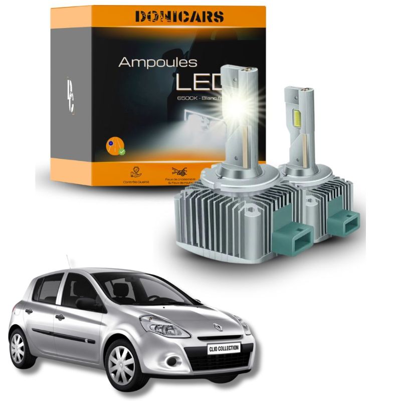 Ampoules Xenon LED D1S Clio 3 (2005 à 2014) - Pack Ampoules Xenon LED Renault Clio Donicars