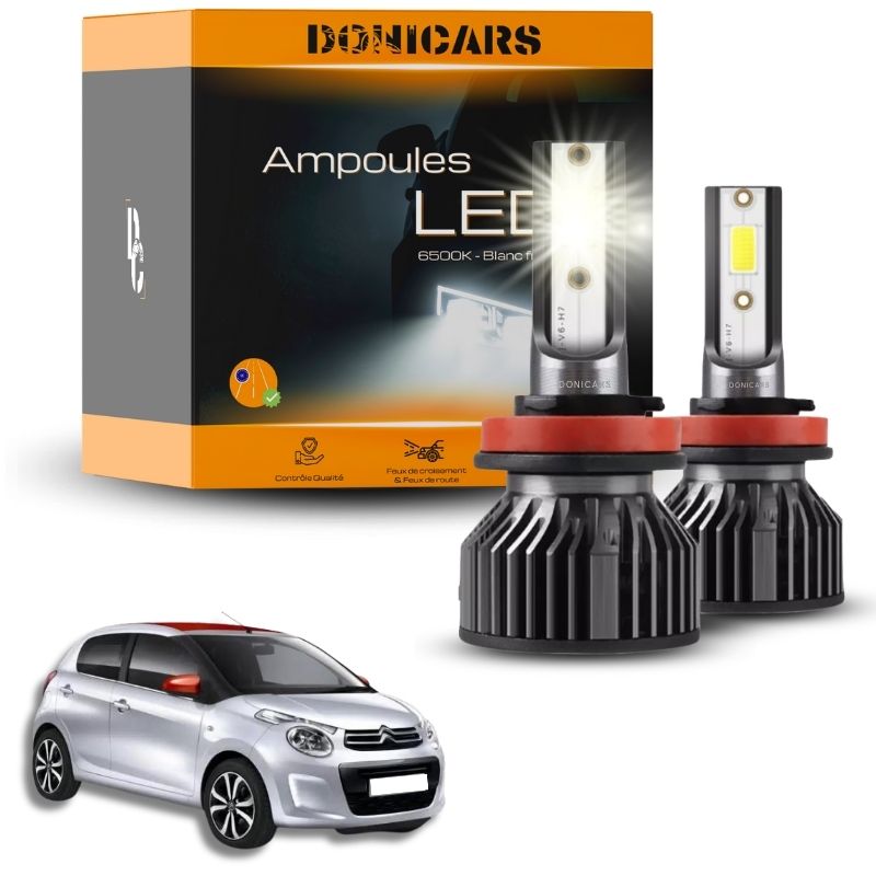Pack Ampoules LED H7 Citroën C1 (2014 - 2022) - Kit LED avec Adaptateurs Donicars