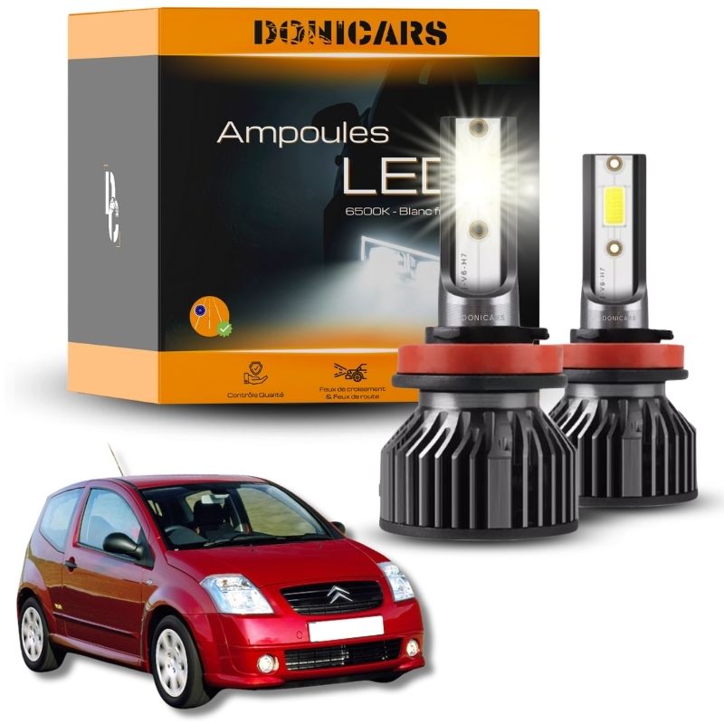 Pack Ampoules LED H4 Citroën C2 (2003 à 2009) - Kit LED Donicars