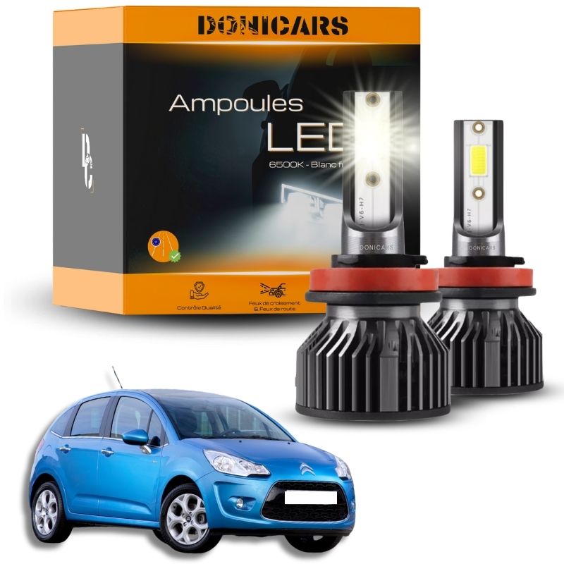 Pack Ampoules LED H7 Citroën C3 2ème génération (2009 à 2015) - Kit LED Donicars