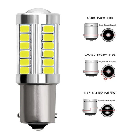 2pcs LED de rechange BA15S P21W 48SMD feu arrière Donicars