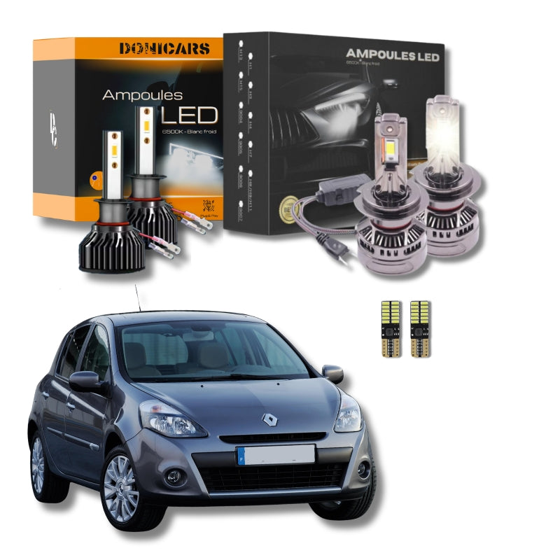 Pack LED Complet  Renault Clio 3 (2009-2011) - Feux de Croisement, Route & Stationnement