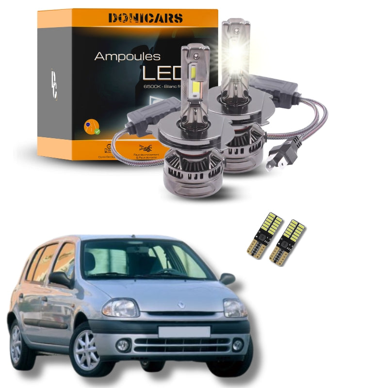 Pack Ampoules LED H4 140W Canbus - Renault Clio II (1998 - 2005) Complet