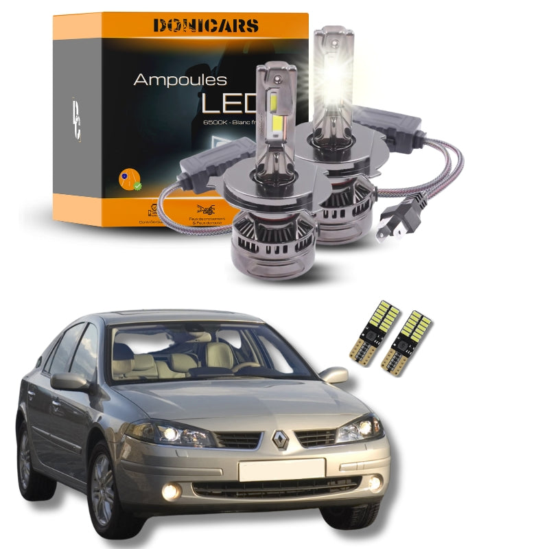Pack Ampoules LED H4 140W Canbus - Renault Laguna II (2000 - 2007) Complet