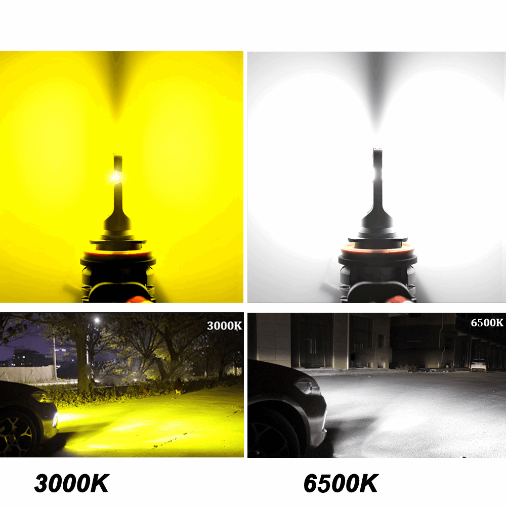 Ampoules Anti-brouillard LED 6500K H8 H9 H10 H11 4000LM pour Audi A4 B6 B8 Donicars