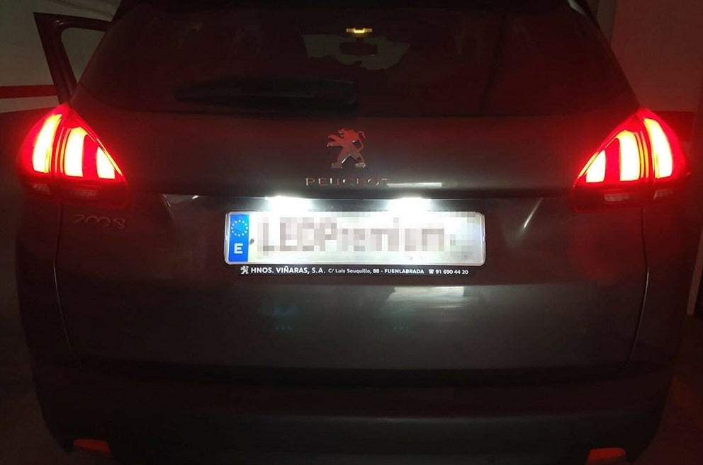 Peugeot 207/208/308 : Éclairage LED plaque d'immatriculation module anti-erreur Donicars