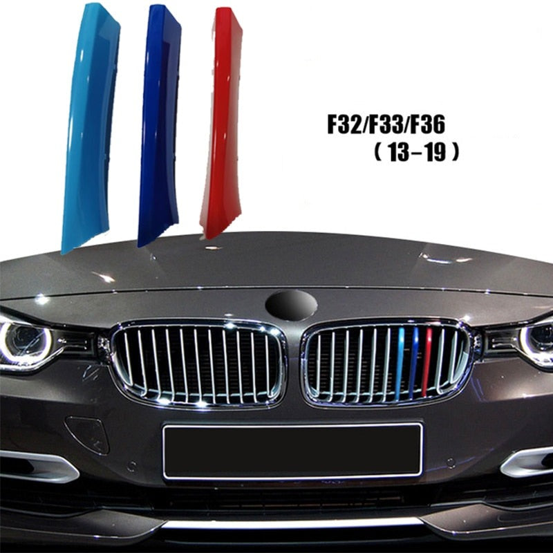 LIMBQS Bandes de calandre rouges pour BMW F30 F32, Garniture d'inserts de  calandre pour BMW Série 3 4