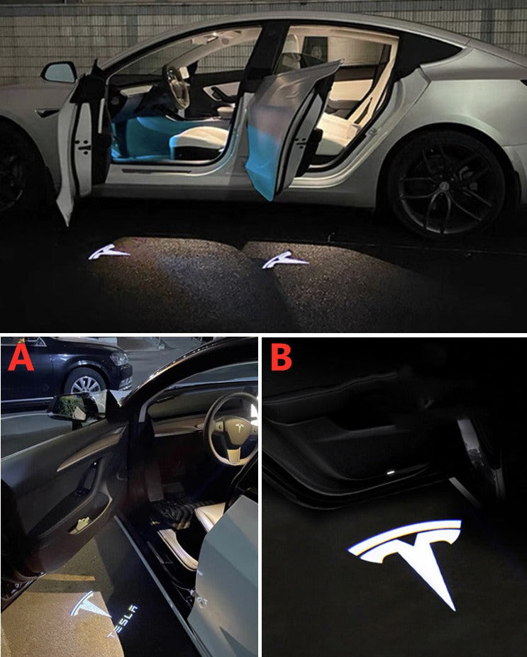Lumière de porte de voiture Led pour Tesla modèle 3 S X 19-21, 4