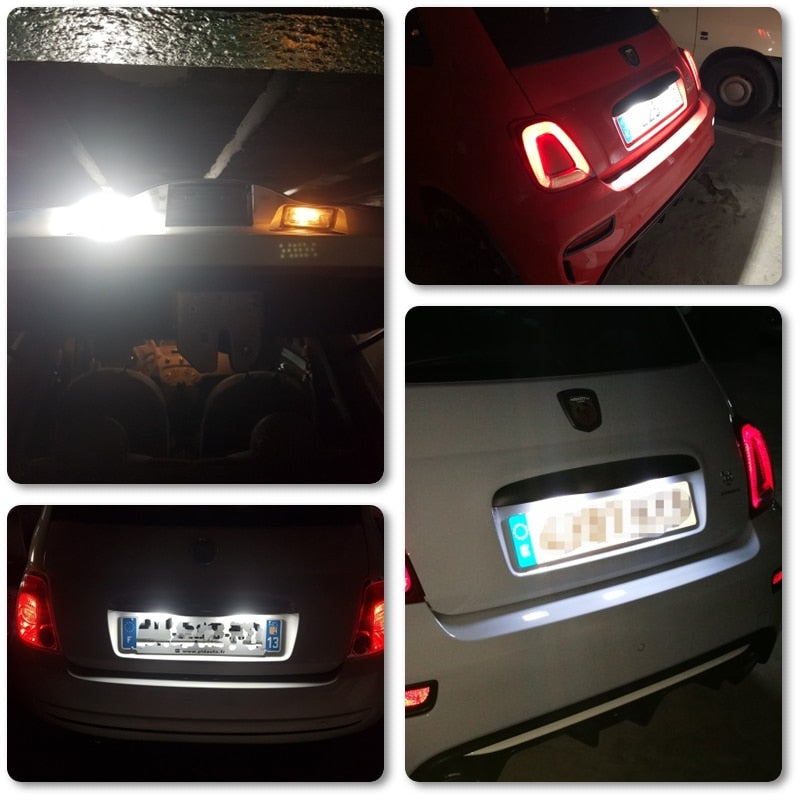  njssjd Éclairage de plaque d'immatriculation LED Canbus sans  erreur pour Fiat 500 pour Fiat Abarth 500 595 695 S3 S4 modèle 2007–2020  Targa Light OEM 51800482