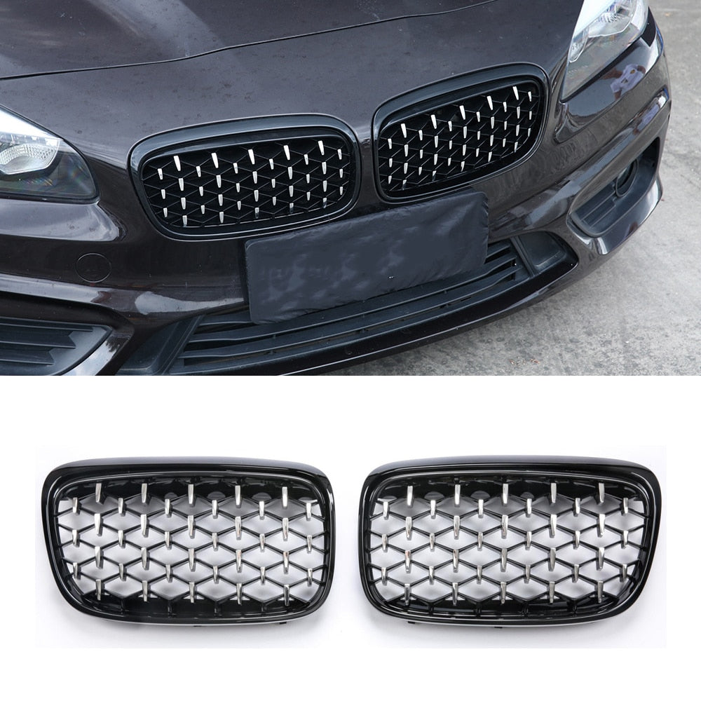 Grille de calandre avant en diamant pour BMW, calandre de course noire  brillante, accessoires de style de voiture, bronchF48, F49, 16-19